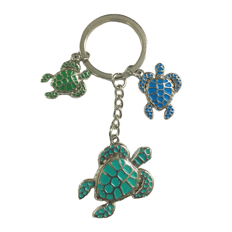 Factory Wholesale Keyholder Custom Souvenirs Alloy Beach Turtle Keychain