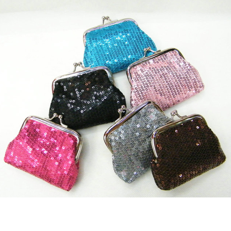 Wholesale Portable Girl Mini Small Glitter Sequined Coin Purse