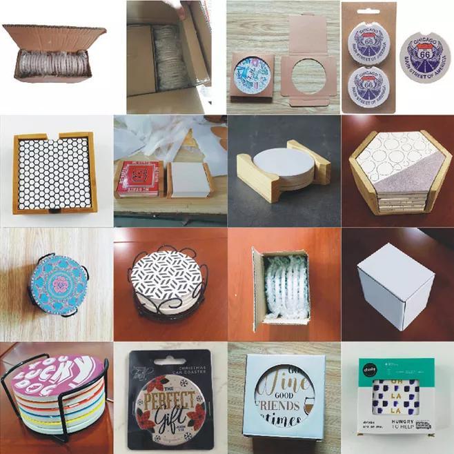 Wholesale Custom Ceramic Drink Tea Coffee Coaster Las Vegas Souvenir Gift Coaster with Cork Back