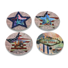 Wholesale Custom Ceramic Drink Tea Coffee Coaster Las Vegas Souvenir Gift Coaster with Cork Back