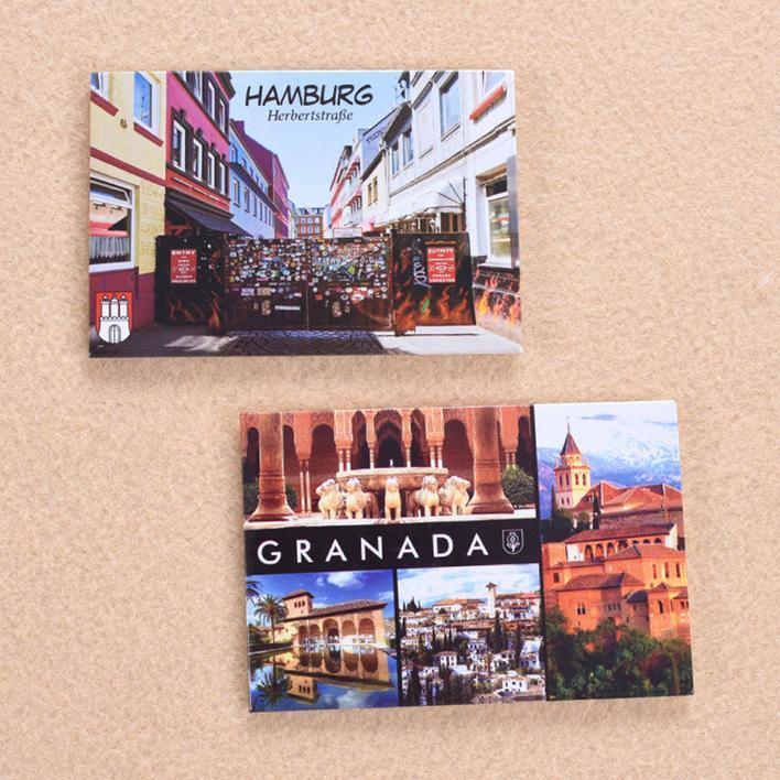 Wholesale Factory Custom City Design Promotional Gifts Souvenirs Tourist Gift Photo Tin Fridge Magnet