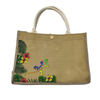 Custom Logo Printing Women Linen Beach Bag Straw Tote Bag