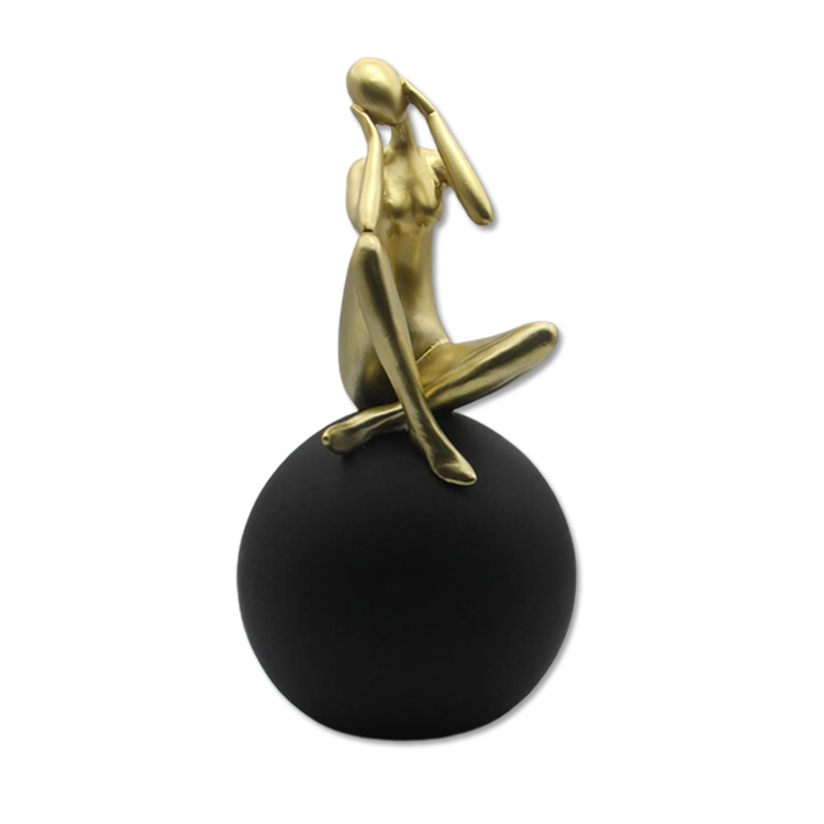 Factory Wholesale Nordic Modern Abstract Resin Lady Yoga Statue for Home Decor