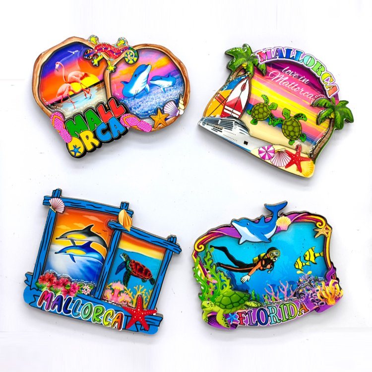 Custom Tourist Gift Epoxy Wood Nature Park Souvenirs Costa Rica Fridge Magnet