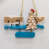 Letter Shaped Ocean Beach Design Christmas Tree Hanging Home Decoration Resin Christmas Ornament