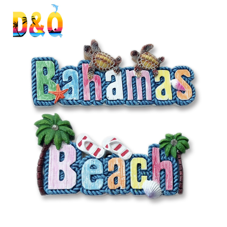 Custom Logo Resin Letter Souvenir Magnet Beach Tourist Mallorca Souvenir Fridge Magnet