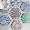 Custom Stone Coaster Embossed Printing Ceramic Hexagon Coaster