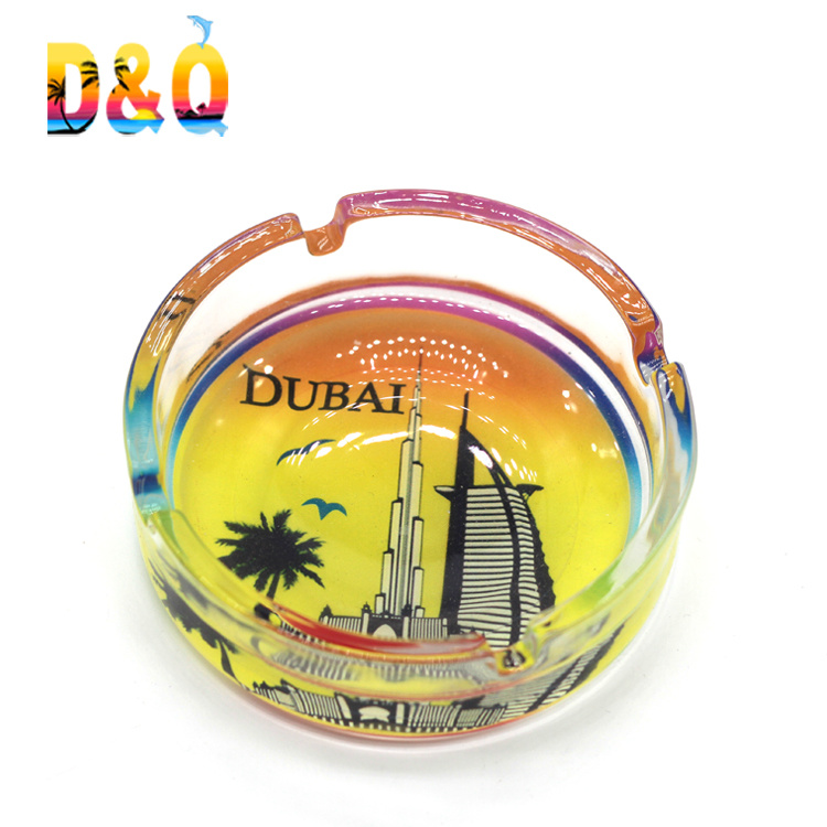 Custom Tourist Souvenir Dubai Glass Ashtray