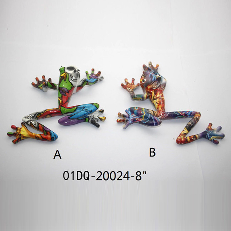 Modern Home Decor Graffiti Resin Frog Wall Hanging Sculpture