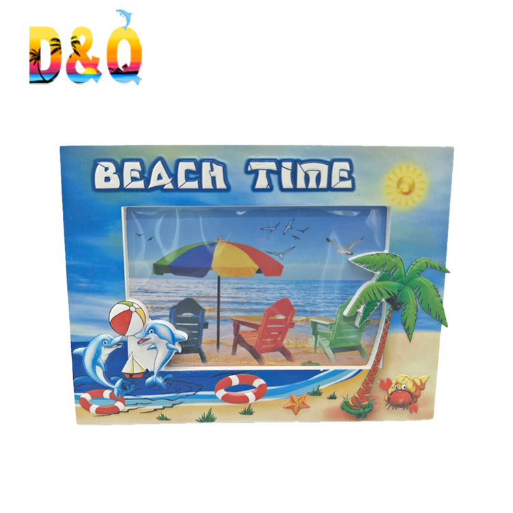 Custom Printed Beach Design Resin Picture Frame Florida Souvenir Photo Frame for Tourist Gift