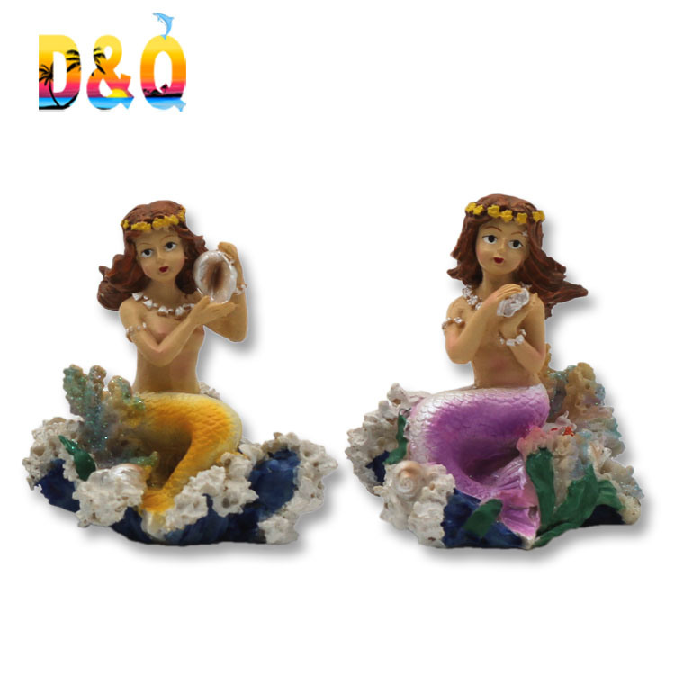 Custom Souvenir Sea Life Animal Figurine Resin Mermaid Statue