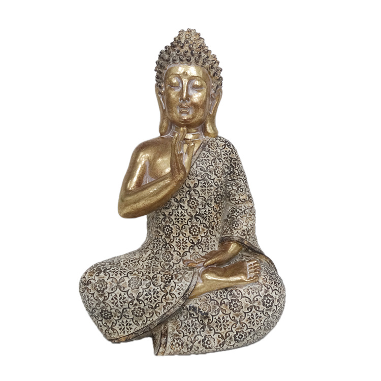 Retro Resin Craft Gold Budha Statue Home Decor