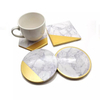 Nordic Style Ceramic Coasters Set Gold Marble Drink Coaster for Table Decoration