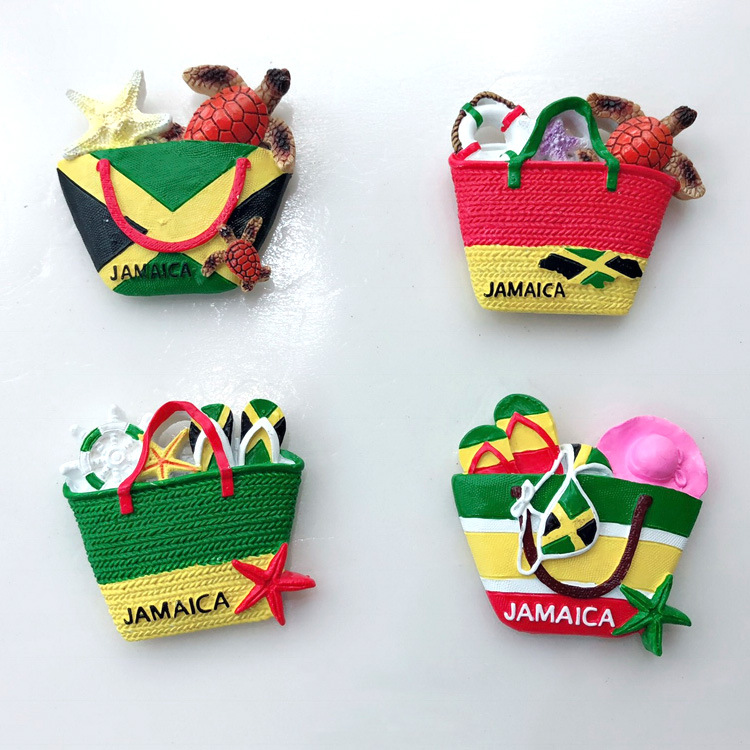 Custom Polyresin 3D Tourist Jamaica Souvenir Fridge Magnet