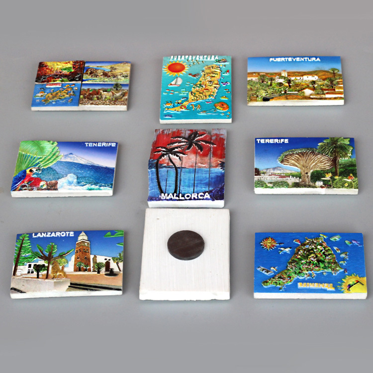 Customized Resin 3D Souvenir Magnet Spain Tenerife Mallorca Souvenirs Fridge Magnet