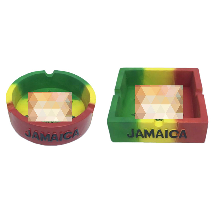 Custom Hand Painted Jamaica Souvenir Polyresin Ashtray