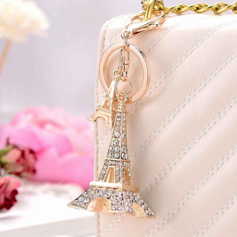 Metal Diamond Keyring Paris Souvenir Gift Eiffel Tower Keychain