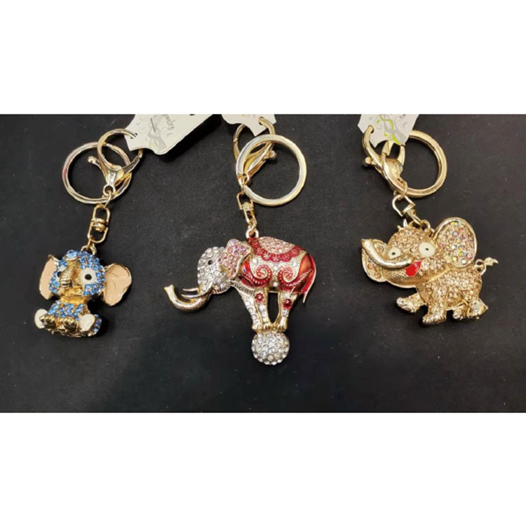 Luxury Crystal Women′s Bag Rhinestone Elephant Keychain for Promotion Gift