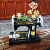 Wholesale Vintage Crafts Retro Statue Sewing Machine Shape Succulents Flower Pot