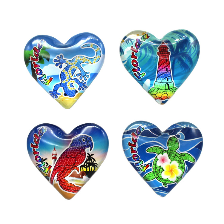 Custom Round Souvenir Glass Fridge Magnet Set