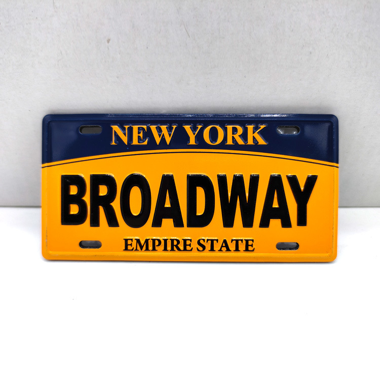 Custom Printed Aluminum Metal Fridge Magnet City Souvenir License Plate Magnet