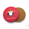 Custom Printing Cartoon Round Cork Christmas Coaster for Drinks