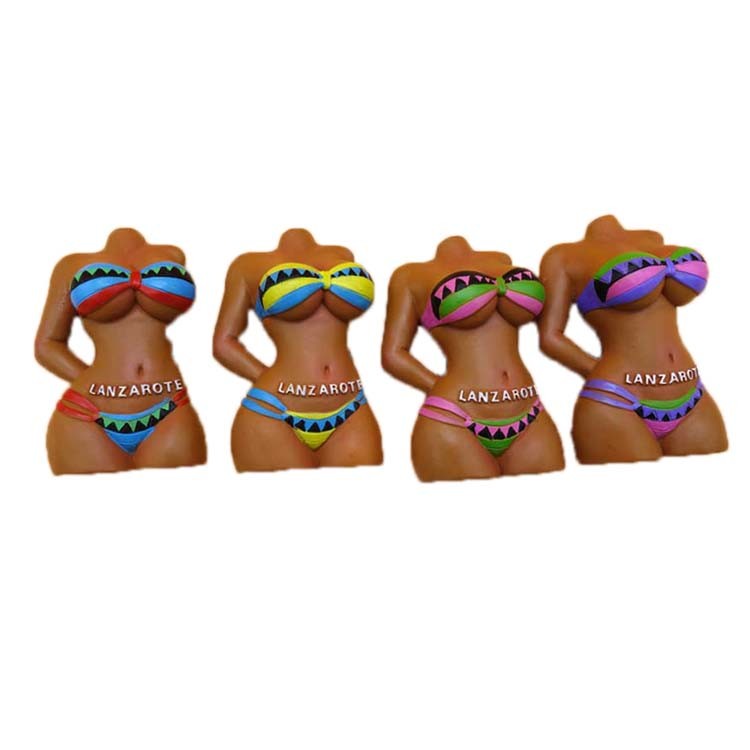 Custom Logo African Sexy Body Resin Fridge Magnet Beach Tourist Mauritius Souvenir Fridge Magnet