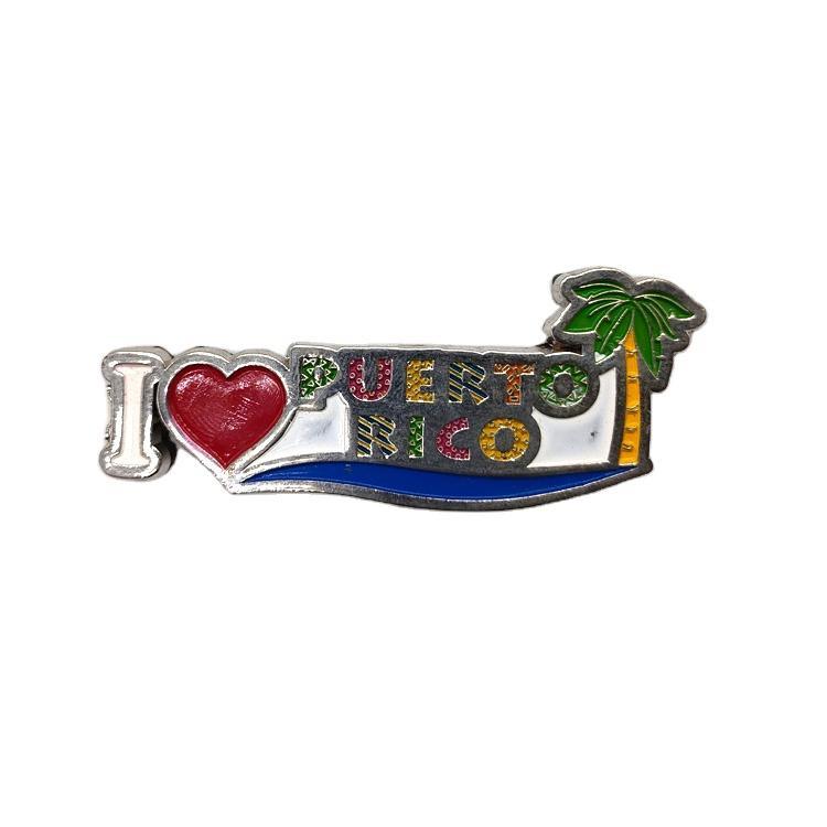 Custom Beach Tourist Souvenir Pendant Metal Puerto Rico Souvenir Fridge Magnet with Charms