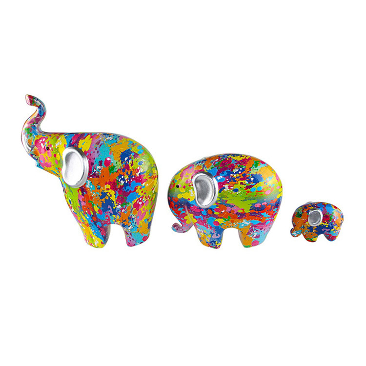 Factory Custom Modern Home Decor Resin Elephant Figurine Feng Shui Statue