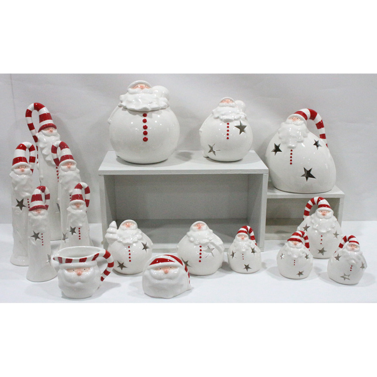 Wholesale Ceramic Christmas Plate Ornaments for Home Desktop Decoration