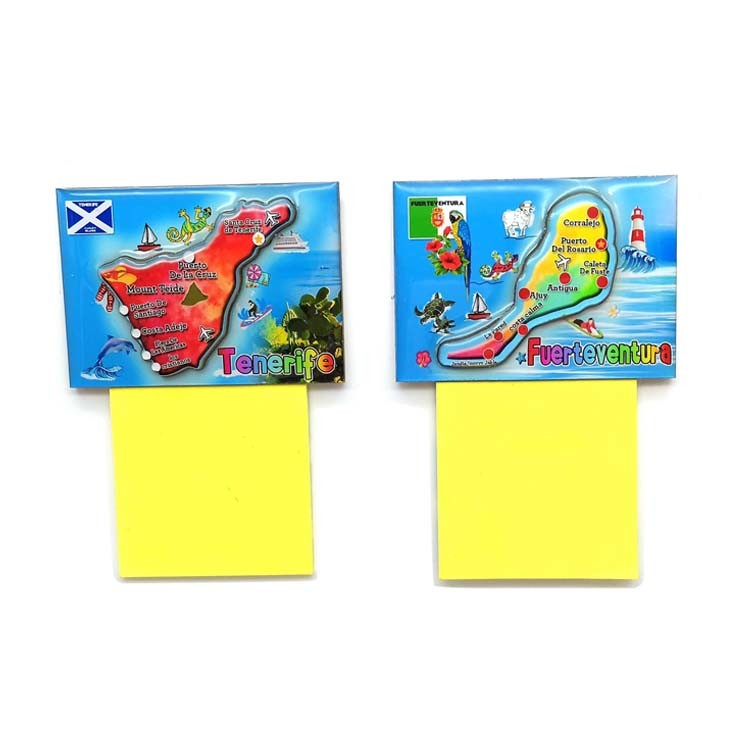 Customized Spain Island Beach Tourist Souvenir Wood Fridge Magnet with Notebook