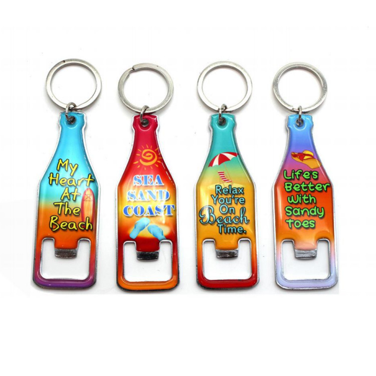 Colorful Epoxy Beach Souvenir Gift Custom Bottle Opener Keychain