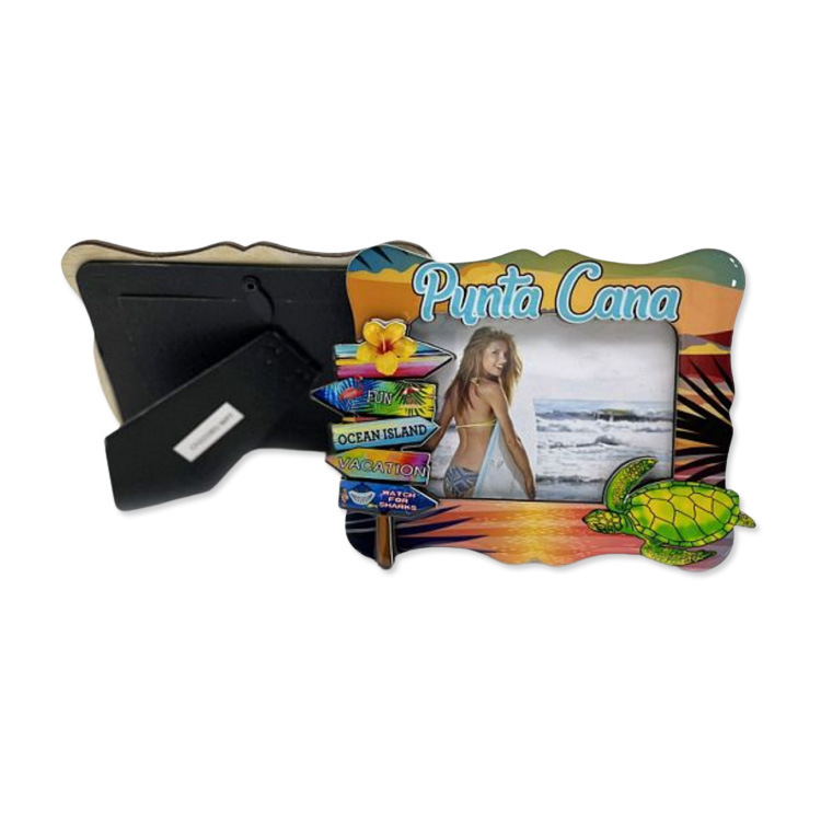 Custom Logo Punta Cana Beach Tourist Souvenir Wood Photo Frame