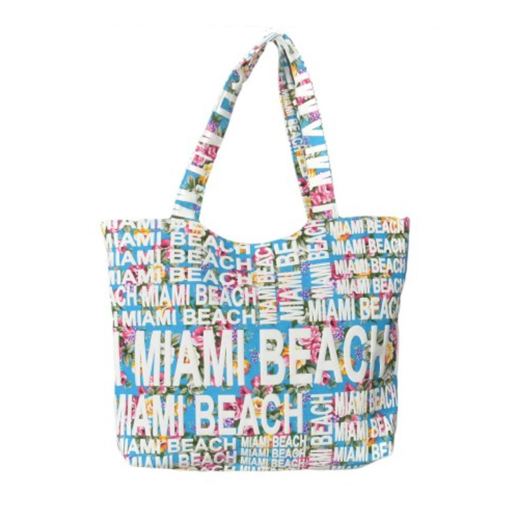 Custom Logo Letter Beach Souvenir Canvas Travel Miami Beach Bag