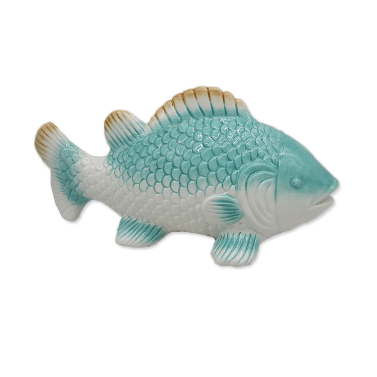 Wholesale Ocean Porcelain Craft Ceramic Fish Decoration