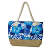 Custom Turtle Sea Printed Canvas Beach Tote Bag Women Summer Beach Bag Cotton Rope Handbag