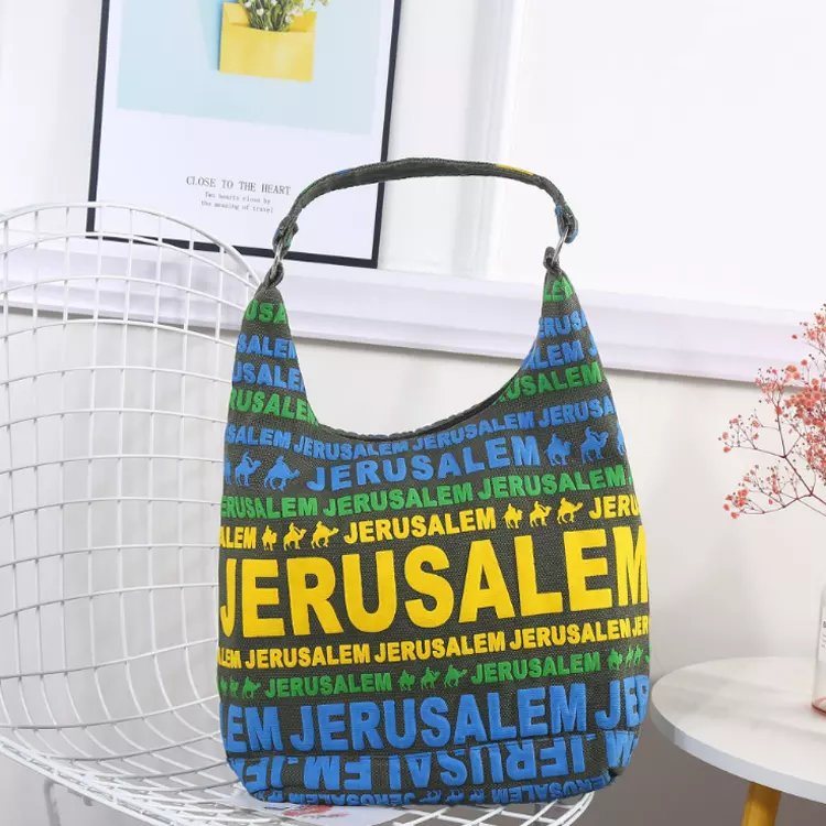 Custom Logo Tourist Souvenir Canvas Shoulder Bag for Women