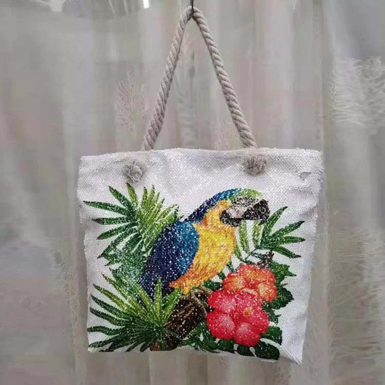 Unique Women Girl Bling Glitter Sequin Beach Tote Bag