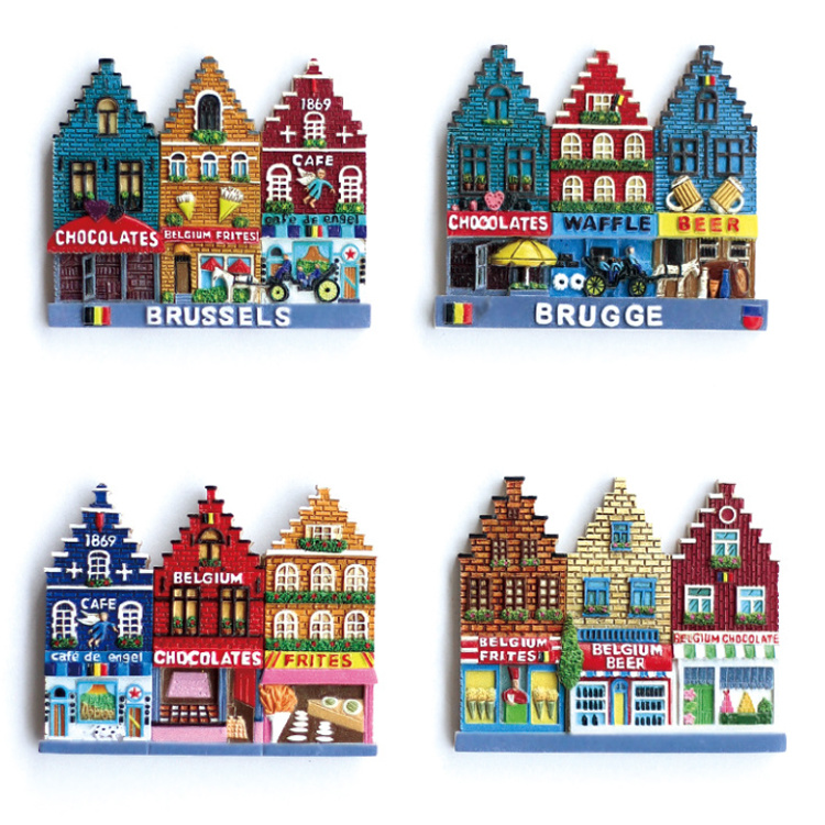 Wholesale European Travel Gifts Color House Netherlands Denmark Copenhagen Souvenir Fridge Magnets