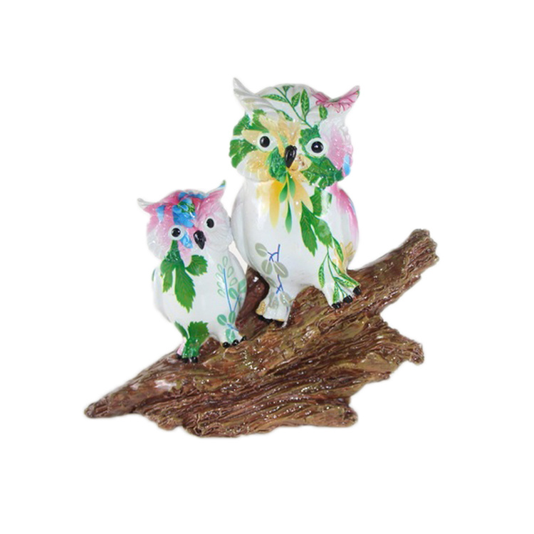 Wholesale Custom Resin Small Colorful Owl Figurines Statue Decoration for Home Decor