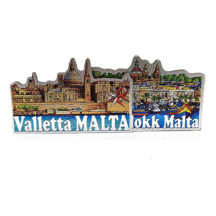 Customized European Landscape Tourist Souvenir Magnet Croatia Malta Souvenir Aluminium Foil Fridge Magnets