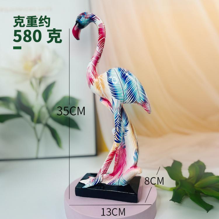 New Design Colorful Indoor Modern Home Decor Resin Flamingo Statue