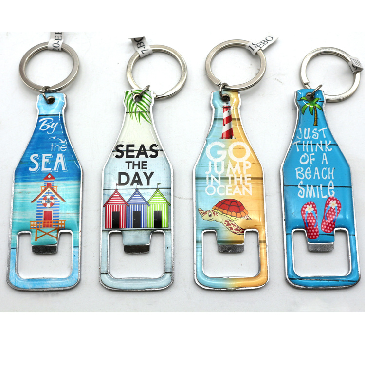 Colorful Epoxy Beach Souvenir Gift Custom Bottle Opener Keychain