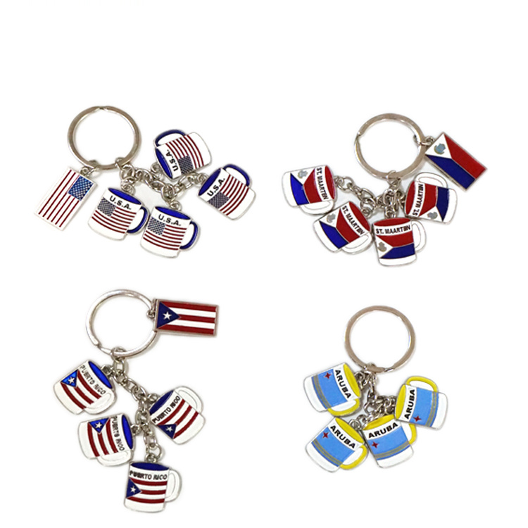 Factory Customized Flag Logo Metal Finland Souvenir Keychain