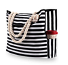 Large Canvas Striped Beach Bag Tote Shoulder Bag for Women′s Shoulder Handbags Beach Travel