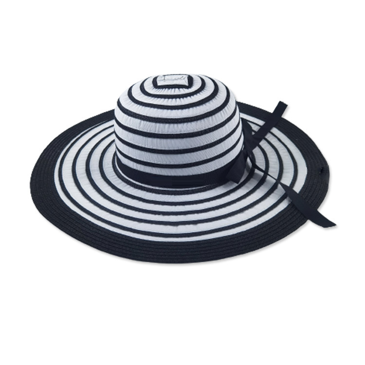 Wholesale Custom Logo Women Travel Beach Summer Wide Brim Floppy Straw Sun Hat