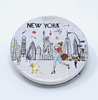 Custom Women New York Souvenir Round Travel Mirror Pocket Mirror Makeup Mirror