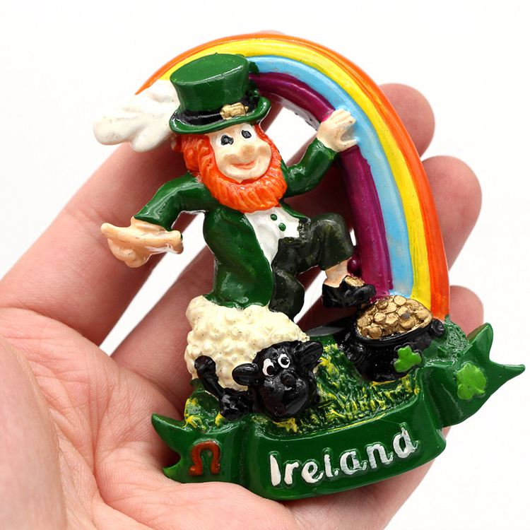 Wholesale St. Patrick Day Dublin Lucky of Irish Gift Resin 3D Ireland Souvenir Fridge Magnet