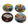 Wholesale Custom Ceramic Drink Tea Coffee Coaster Las Vegas Souvenir Gift Coaster with Cork Back