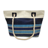 Wholesale Maldives Caribbean Islands Women Stripe Beach Souvenir Bag Linen Jute Tote Bag